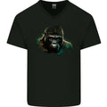 Head of a Gorilla Mens V-Neck Cotton T-Shirt