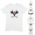 White Cat with Blue Eyes Cute T Shirt - Kittens Face Realistic Animals