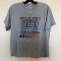 Vintage Y2K Keep Life Simple Live For Running Graphic T Shirt Mens L Gray Delta