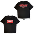 Oasis  T-Shirt: Cardiff City Pop Up (Black) (Back Print & Ex-Tour) OFFICIAL NEW