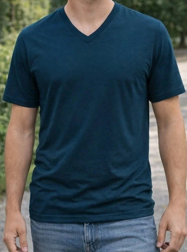 Goodfellow & Co Men’s V-Neck T-Shirts (2) Shirts Large Thunderbolt Blue NWT
