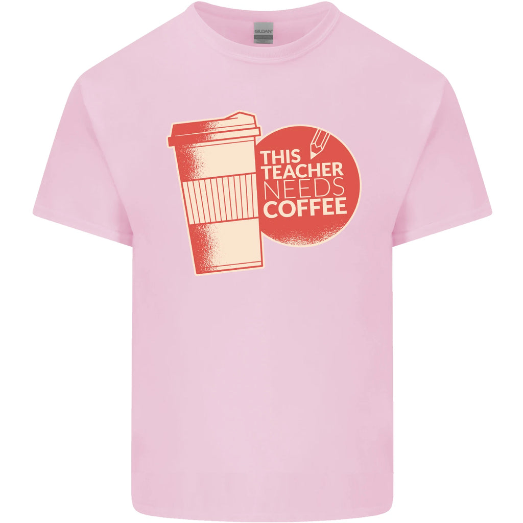 This Teacher Needs Coffee Funny Teaching Mens Light Cotton T-Shirt