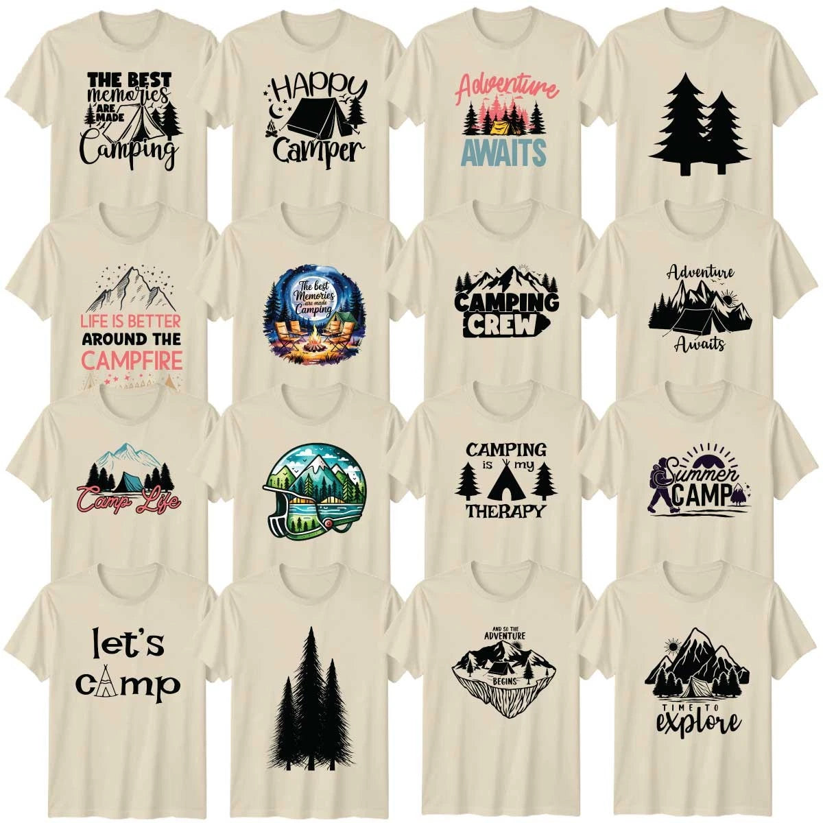 Camping Adult T-Shirt Hiking Nature Lover Mountain Adventure Outdoor Lover Gift