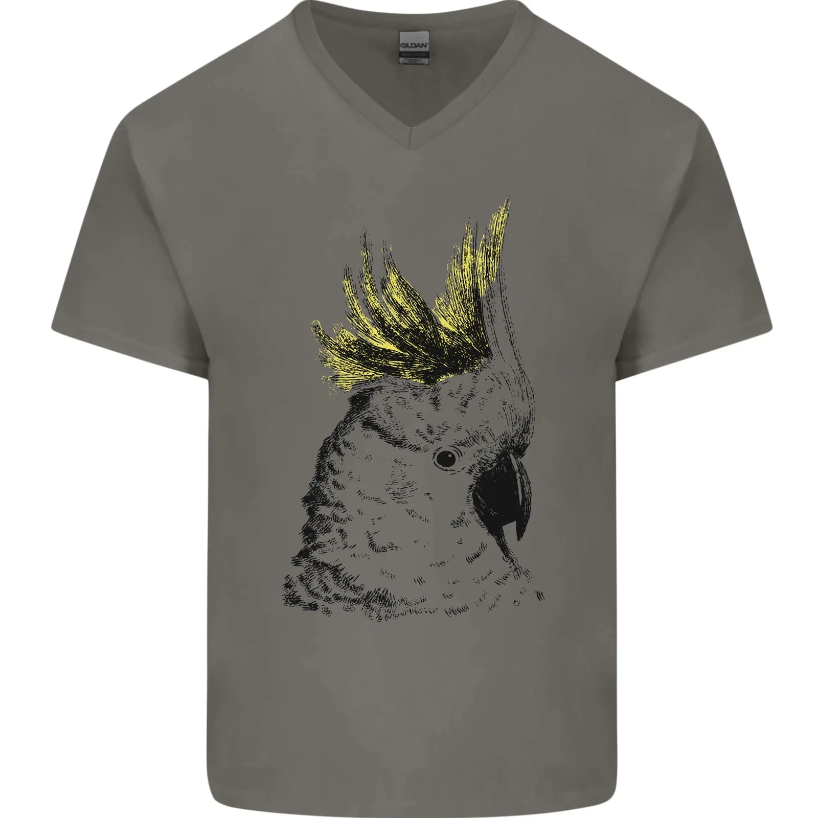 A Cockatoo Bird Mens V-Neck Cotton T-Shirt