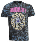 Official Soundgarden T Shirt Badmotorfinger Band Logo Blue New Dip Dye Wash Rock