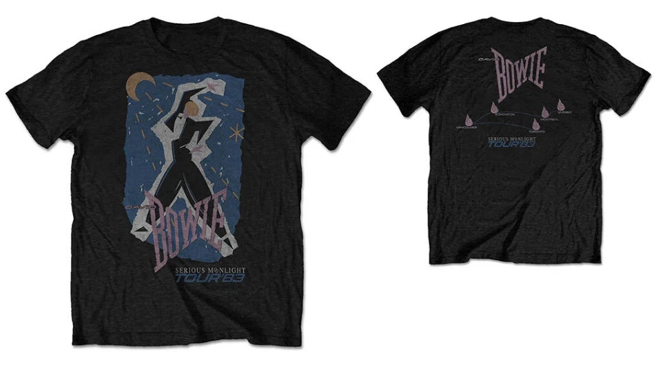 David Bowie Serious Moonlight Tour '83 Official Merchandise T-Shirt New S-5XL