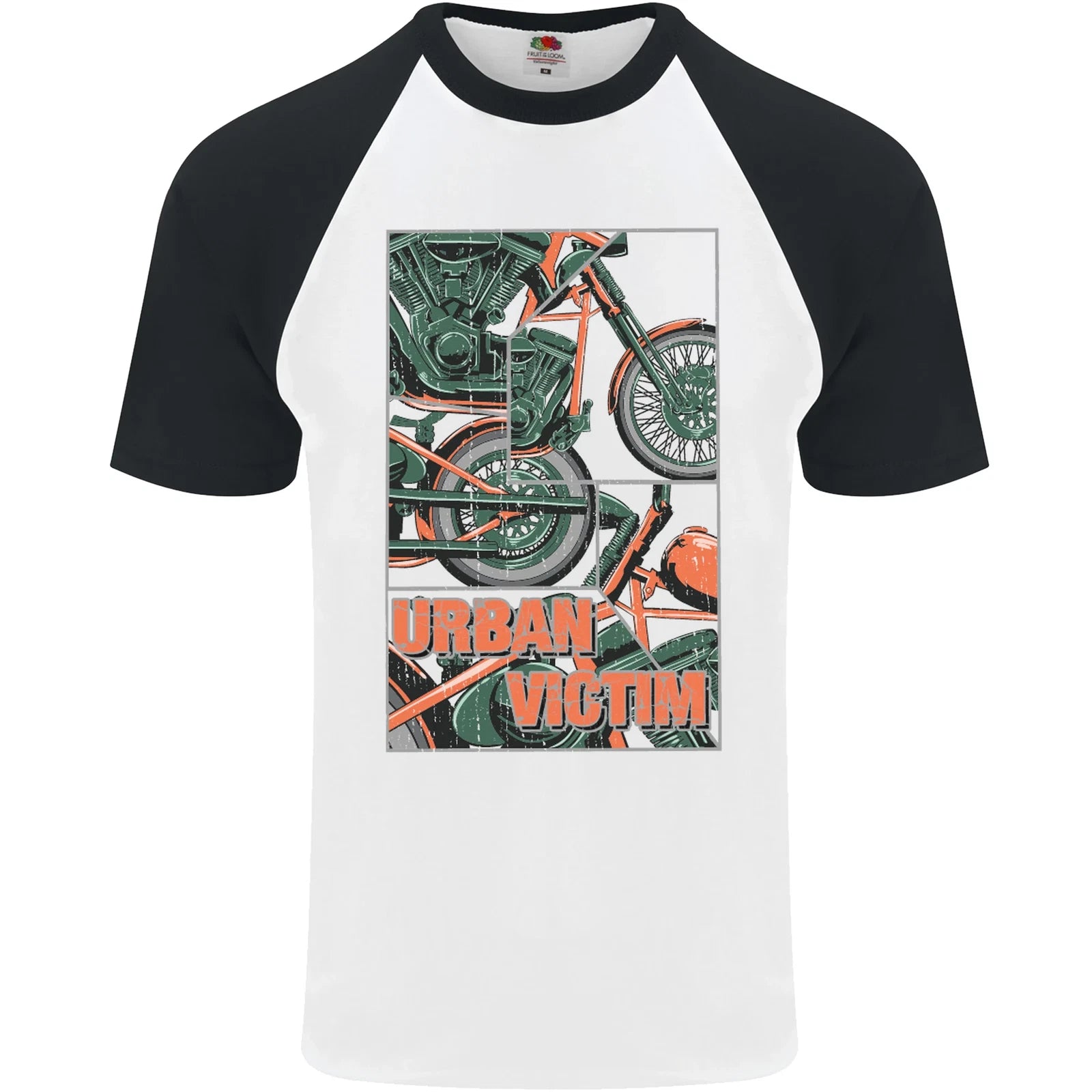 Urban Victim Motorcycle Motorbike Biker Mens S/S Baseball T-Shirt