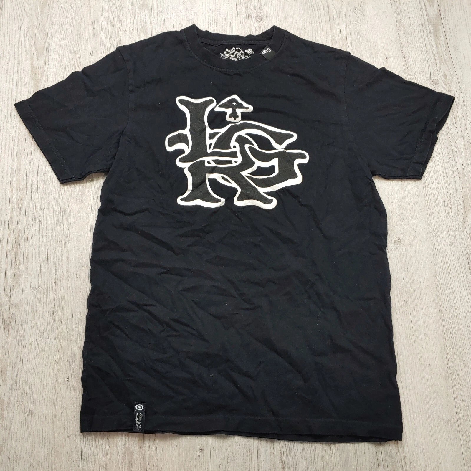 LRG Earth Tones Black Graphic T-Shirt Men’s Size Small Cotton Casual Streetwear