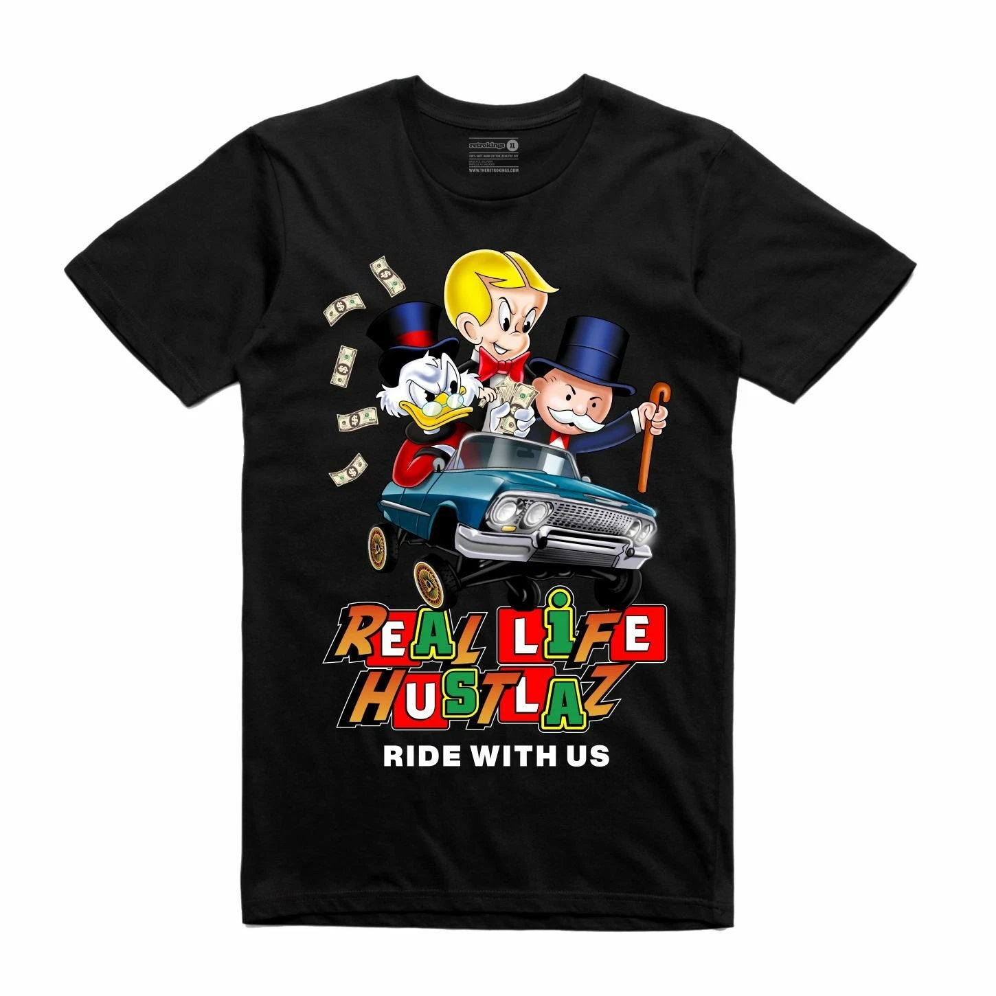 NEW Streetwear on Demand ALWAYS PAID HUSTLAZ BLACK Tee Shirt SMALL-3XLARGE