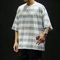Oversized Striped Tee - Summer Cotton Fashion Hip Hop Streetwear Men T Shirt 5XL