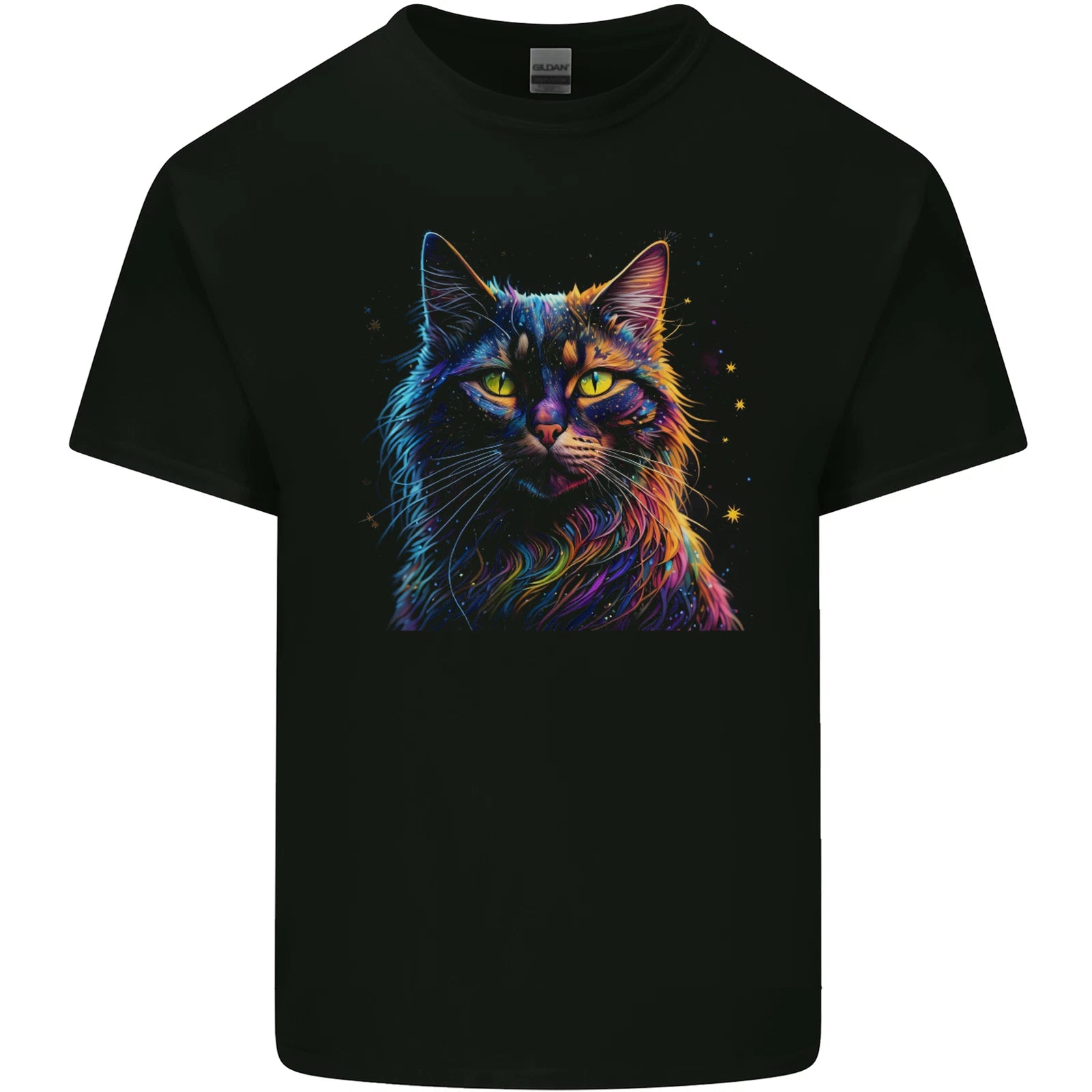 A Fantasy Cat With Cool Colours 7 Mens Cotton T-Shirt Tee Top