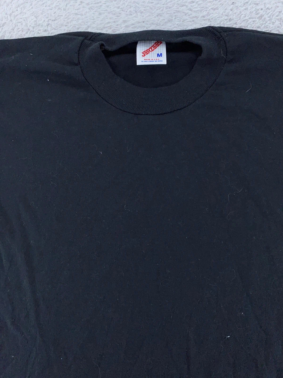 Vintage Jerzees Blank Black Shirt Mens XS Made USA 50/50 Crewneck Tee 80s 90s