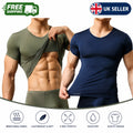 Men's Ice Silk Quick Dry T Shirt Breathable Gym Workout Running Sports Tee Top