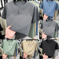 Men Casual T Shirt Polyester V Neck Short Sleeve Loose for Business Wear