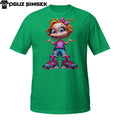 Cute Cartoon Girl T-Shirt – Urban Anime Style with Big Eyes & Orange Hair