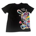 BKYS Mens L  Rabbit Embroidered Black Graphic T-Shirt Y2K Streetwear - Excellent
