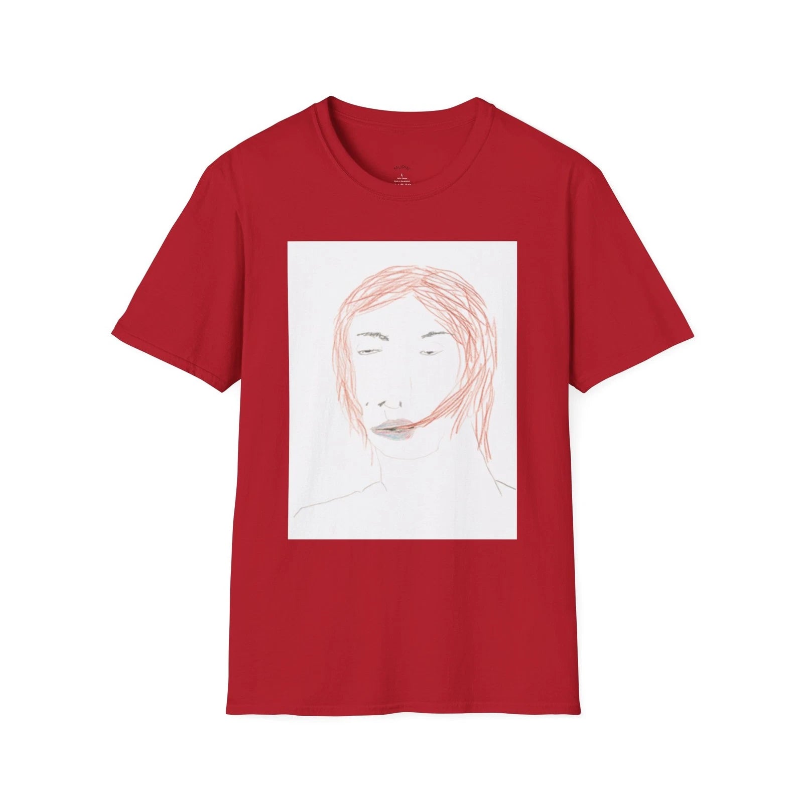 Hand-Drawn Portrait Tee, Unisex Graphic Shirt, Unique Artistic T-shirt, Custom