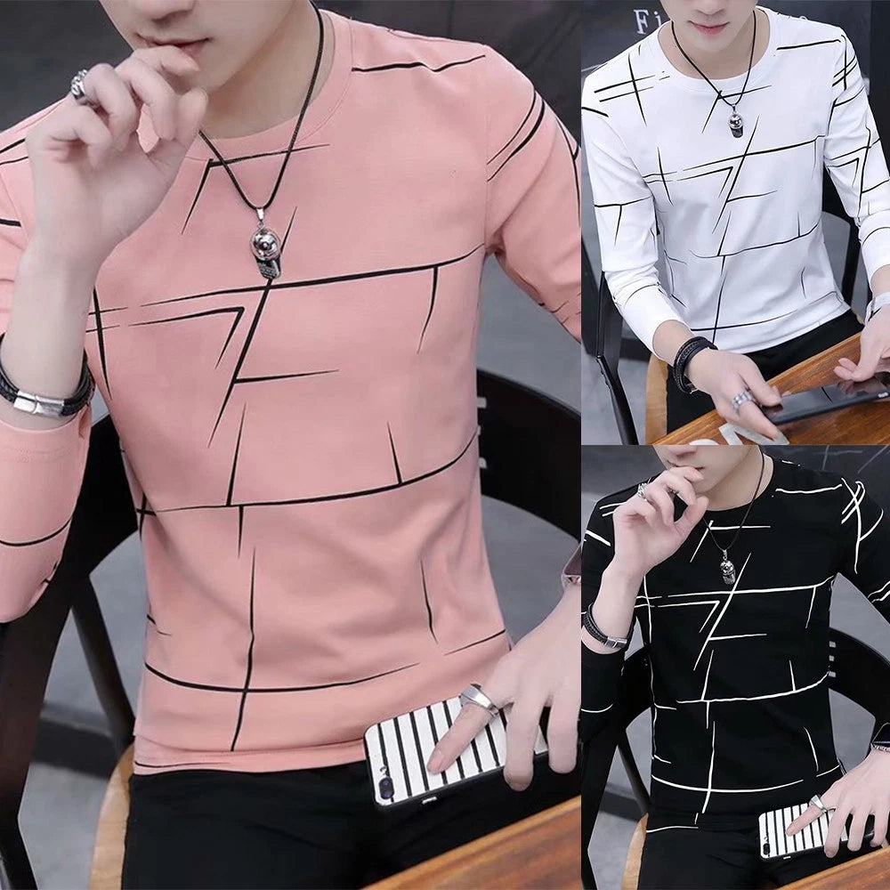 Streetwear Men T-Shirt Blouse Pullover Slim Fit Spring Clothing Summer