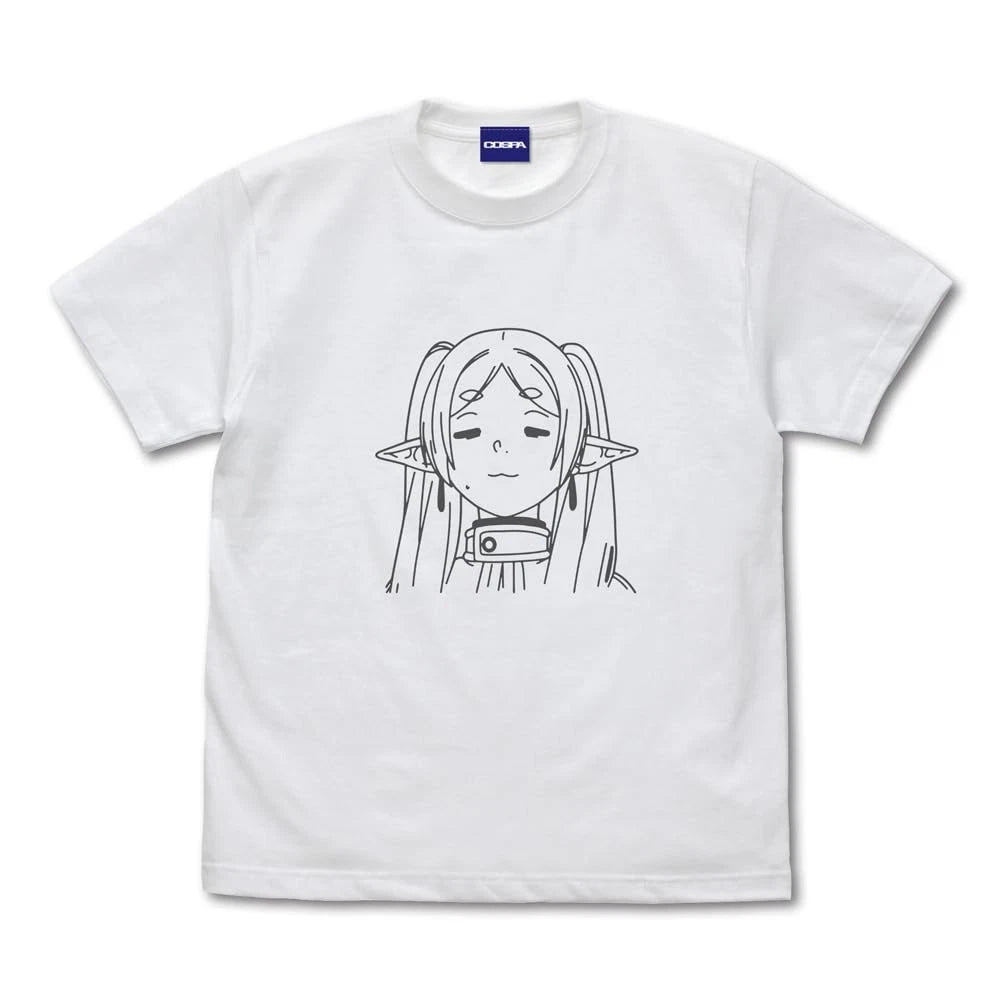 Frieren Face Graphic T Shirt White Medium