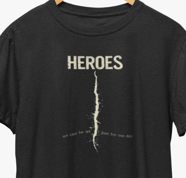 Heroes Retro T-Shirt / 1977 Vintage David Bowie Style Rock Tee