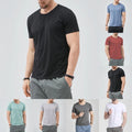 Men's Slim Fit Solid Color T-Shirt O Neck Short Sleeve Casual Top Summer