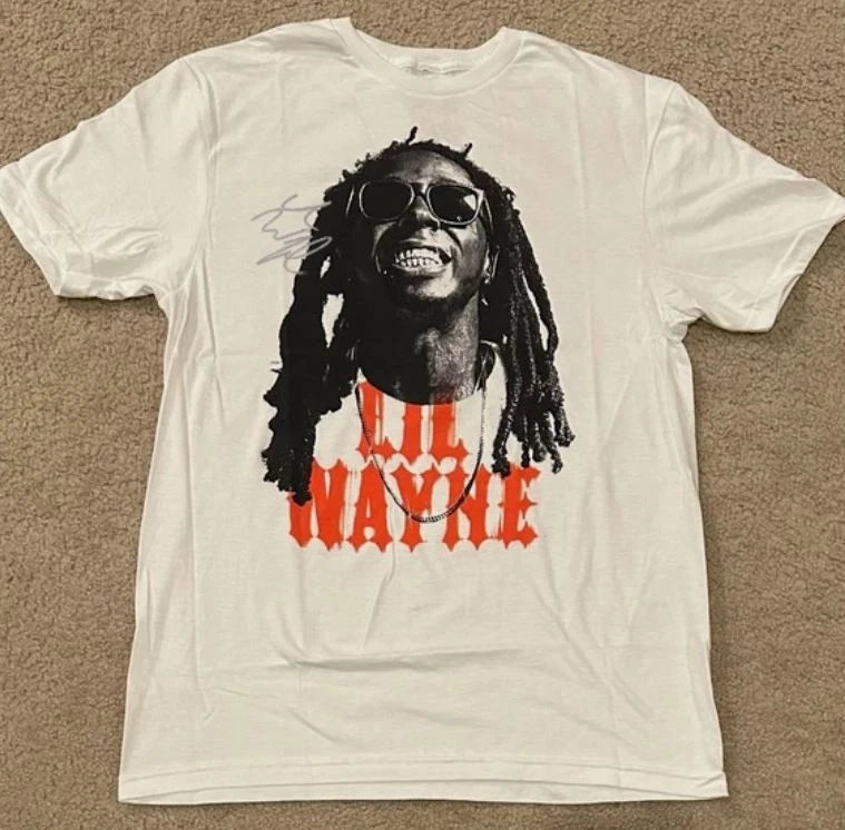 Lil Wayne Signature Unisex T-shirt Full Size S to 5XL WHITE