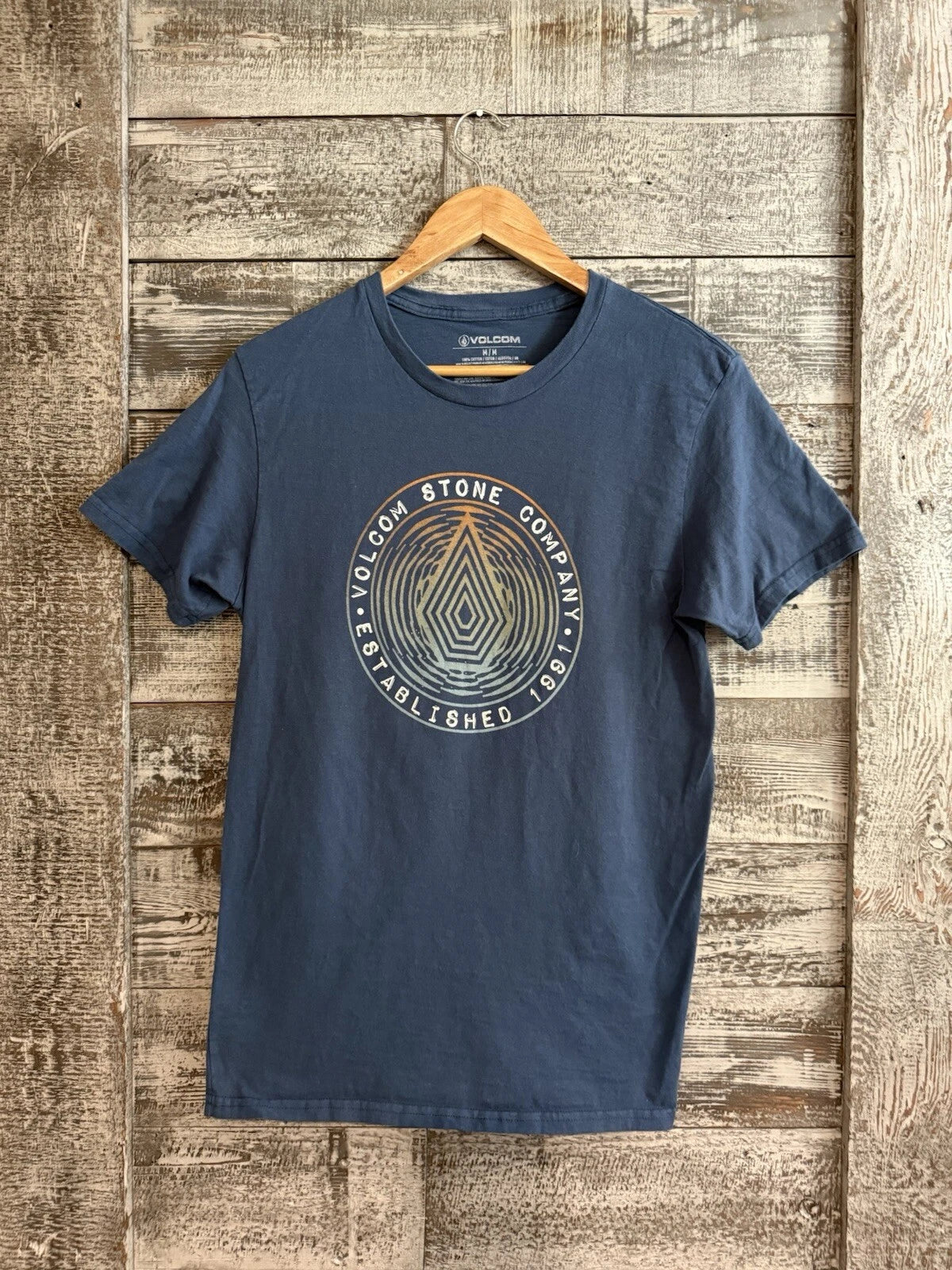 Volcom Stone Blue T Shirt Crew Neck 100% Cotton Men’s Size M Good Condition