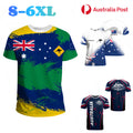 Mens Australian Flag T-Shirt 3D Printed Short Sleeve Tee Tops Breathable Summer