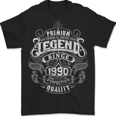 Premium Legend 36th Birthday 1990 Mens T-Shirt 100% Cotton