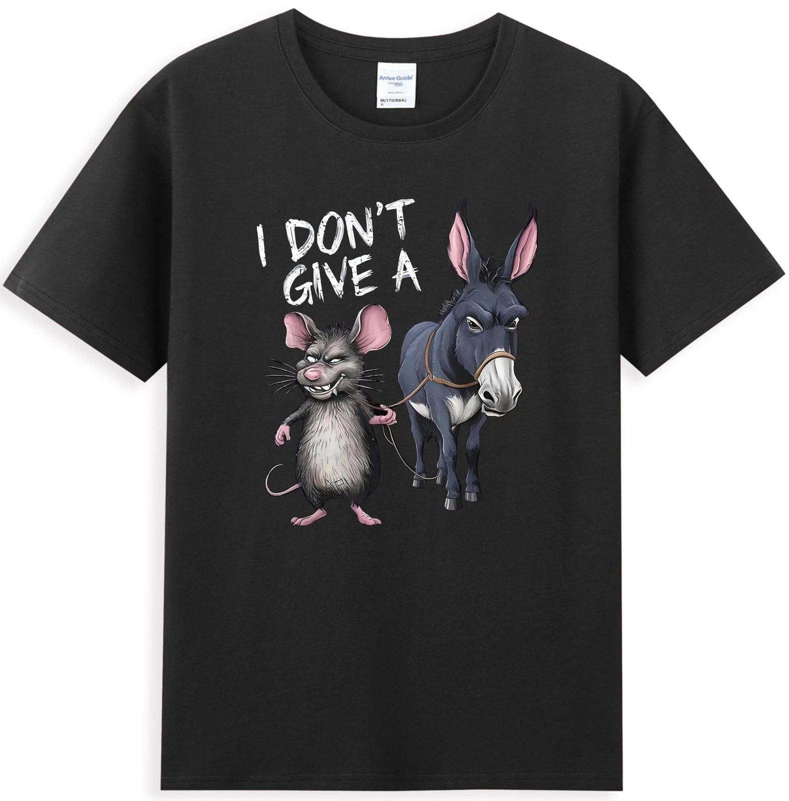 I Don't Give A Rats Ass Mouse & Donkey Sarcastic Quote Men's T-Shirt