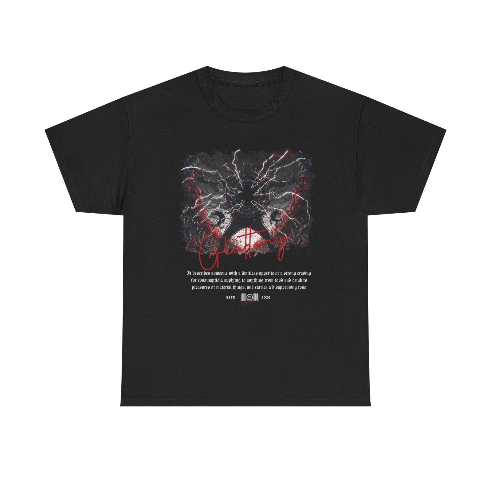 Gluttony Graphic Tee | 7 Deadly Sin Illustration, KP Custom Designed