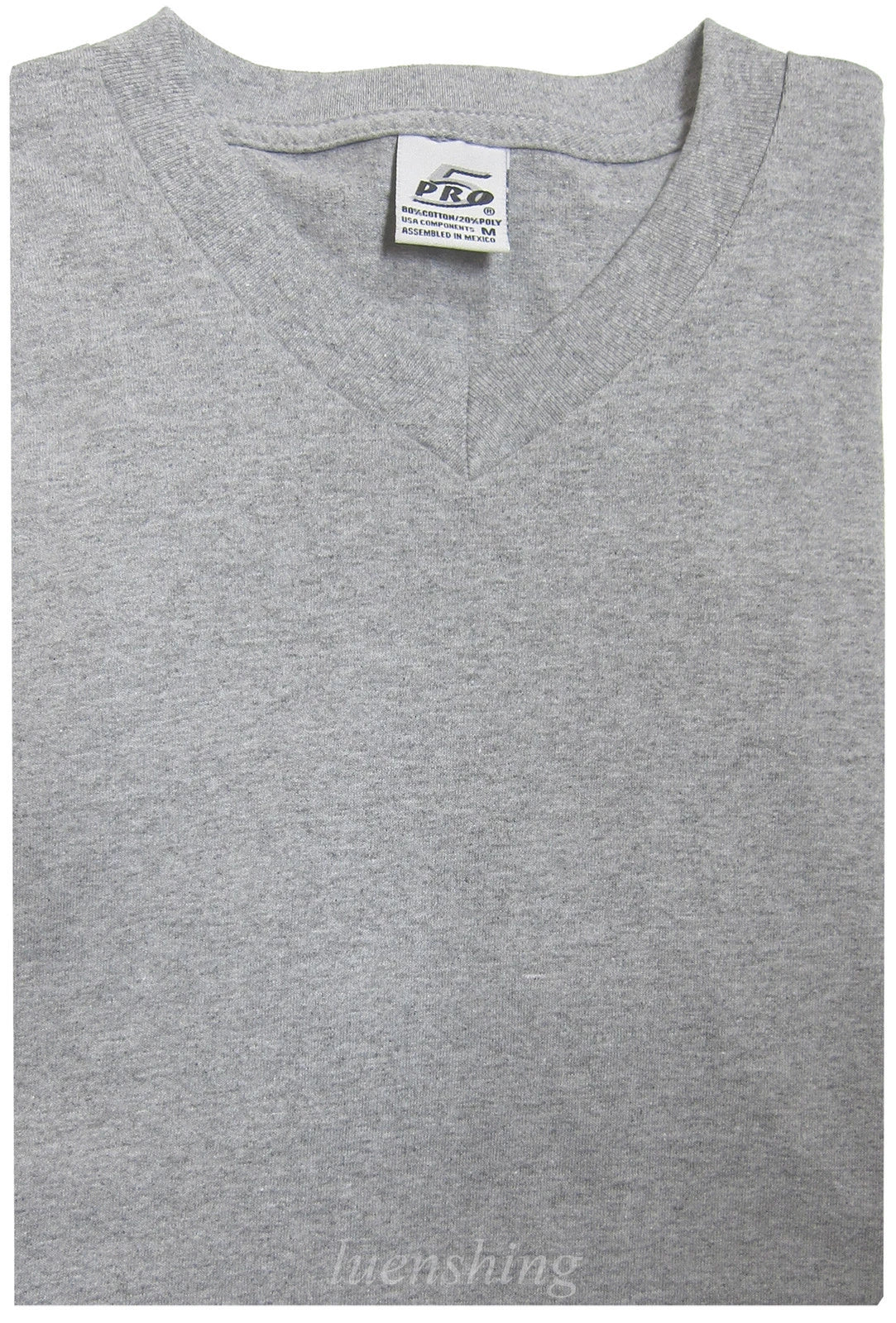 New Men's V-neck T-shirt Short Sleeve Cotton casual summer under shirt Gray