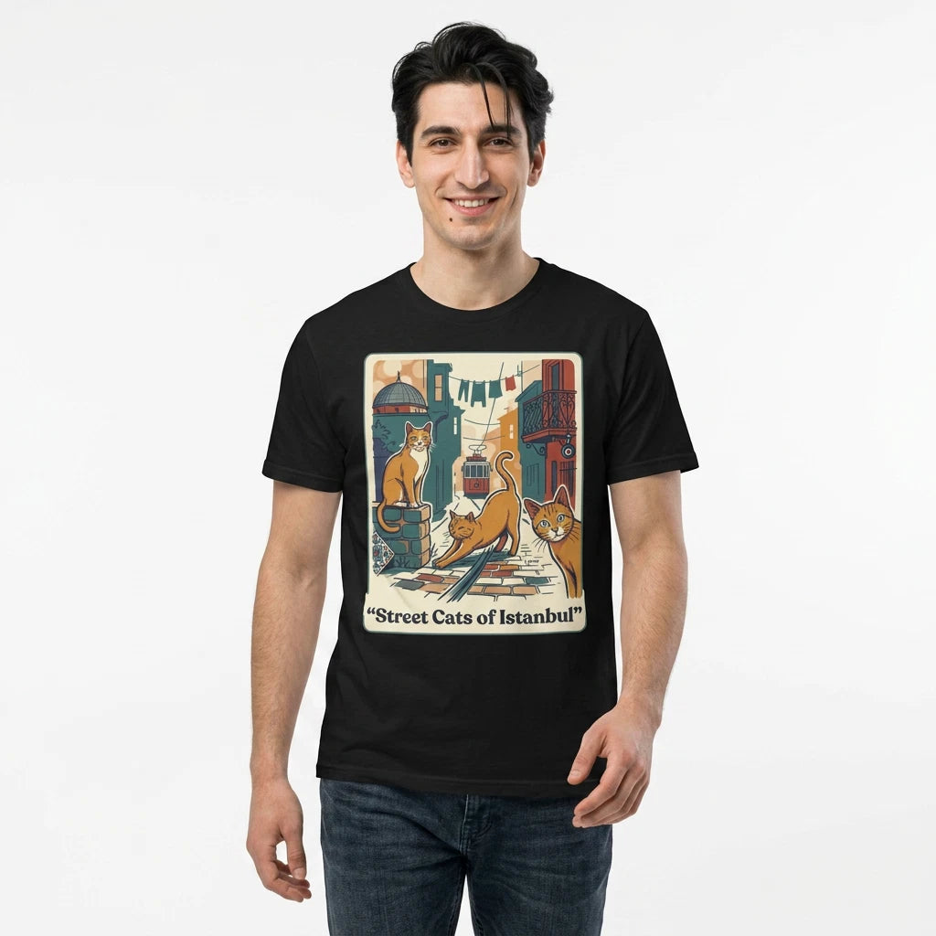 Street Cats of Istanbul Tee | Vintage Travel Cat Illustration