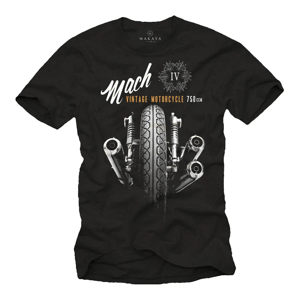 STREET CLASSIC MACH 4 MEN MOTORCYCLE T SHIRT - SHORT SLEEVE CUSTOM BIKER TEE