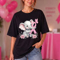 Breast Cancer Awareness Elephant Pink Ribbon Women T Shirt