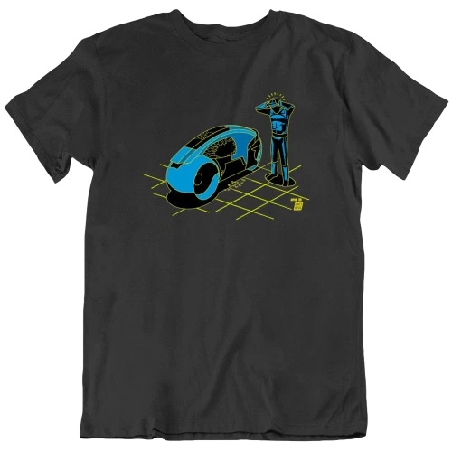 Adult Charcoal Ames Bros Damn 2.0 Vintage Graphic Tron Cotton Cosplay T-shirt