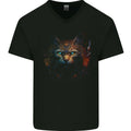 A Fantasy Cat With Cool Colours 4 Mens V-Neck Cotton T-Shirt