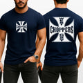 West Coast Choppers Cross Logo T Shirt Front Back Print Biker Graphic Tee