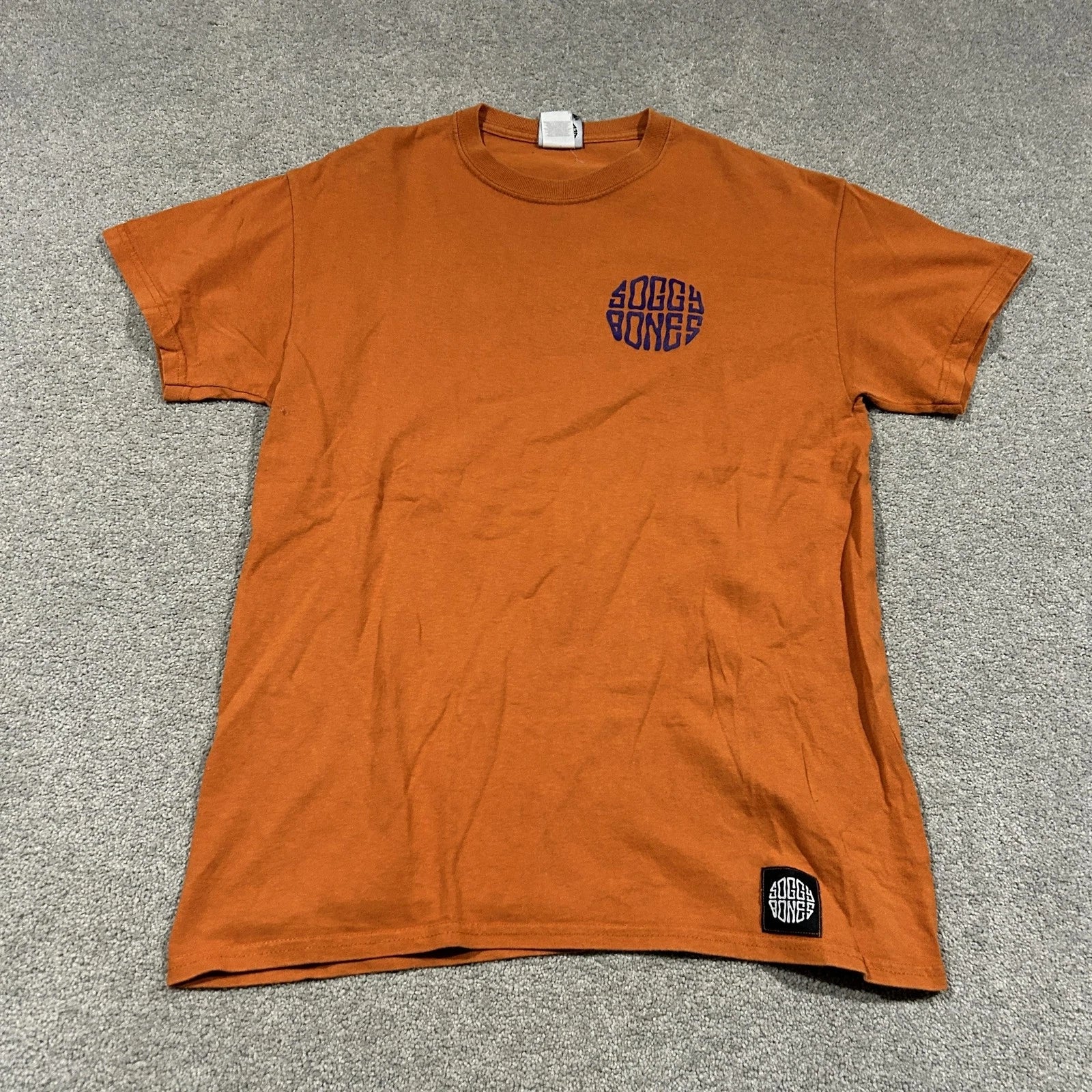 Soggy Bones T Shirt Mens M Orange Logo Graphic Tee Streetwear Summer Casual