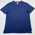 Todd Snyder Shirt Mens Large Navy Blue Slub Knit Cotton Button Pocket Tee Luxury
