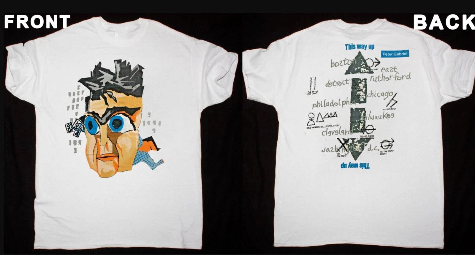 Peter Gabriel Tour Concert T-shirt White Short Sleeve All Sizes S to 5XL