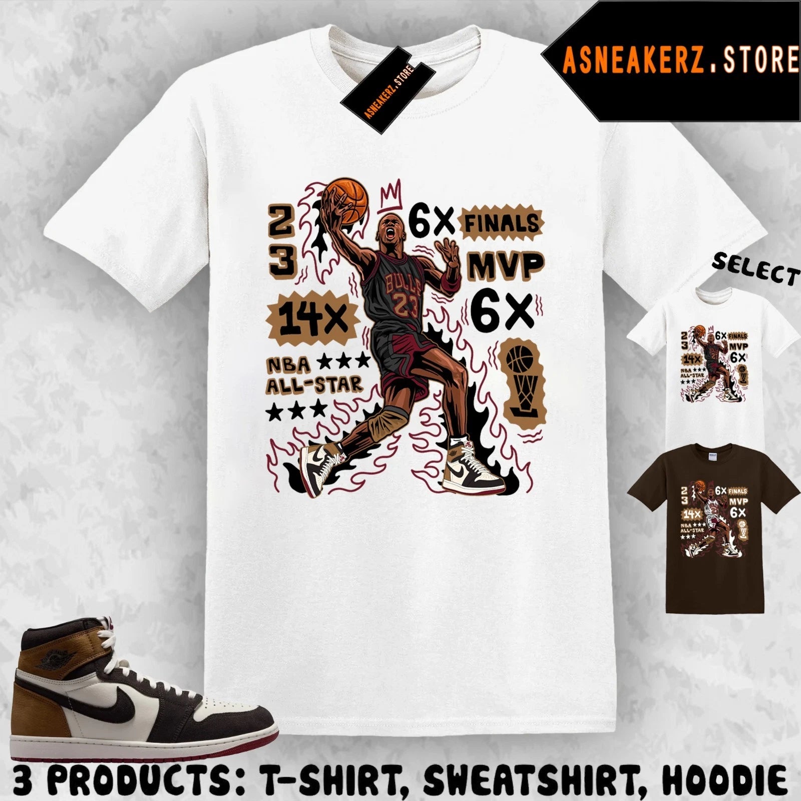 Tee Shirt Matching AJ 1 High Love Letter To Match Sneaker MJ Flair 23 T-Shirt