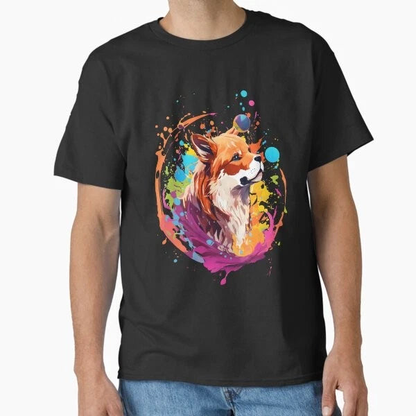 Cute Dog with Beautiful Art Design Classic T- T-Shirt Made in US/AUS Size S-2XL