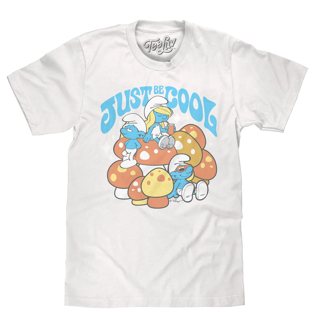 Smurfs Just Be Cool Mens T Shirt White