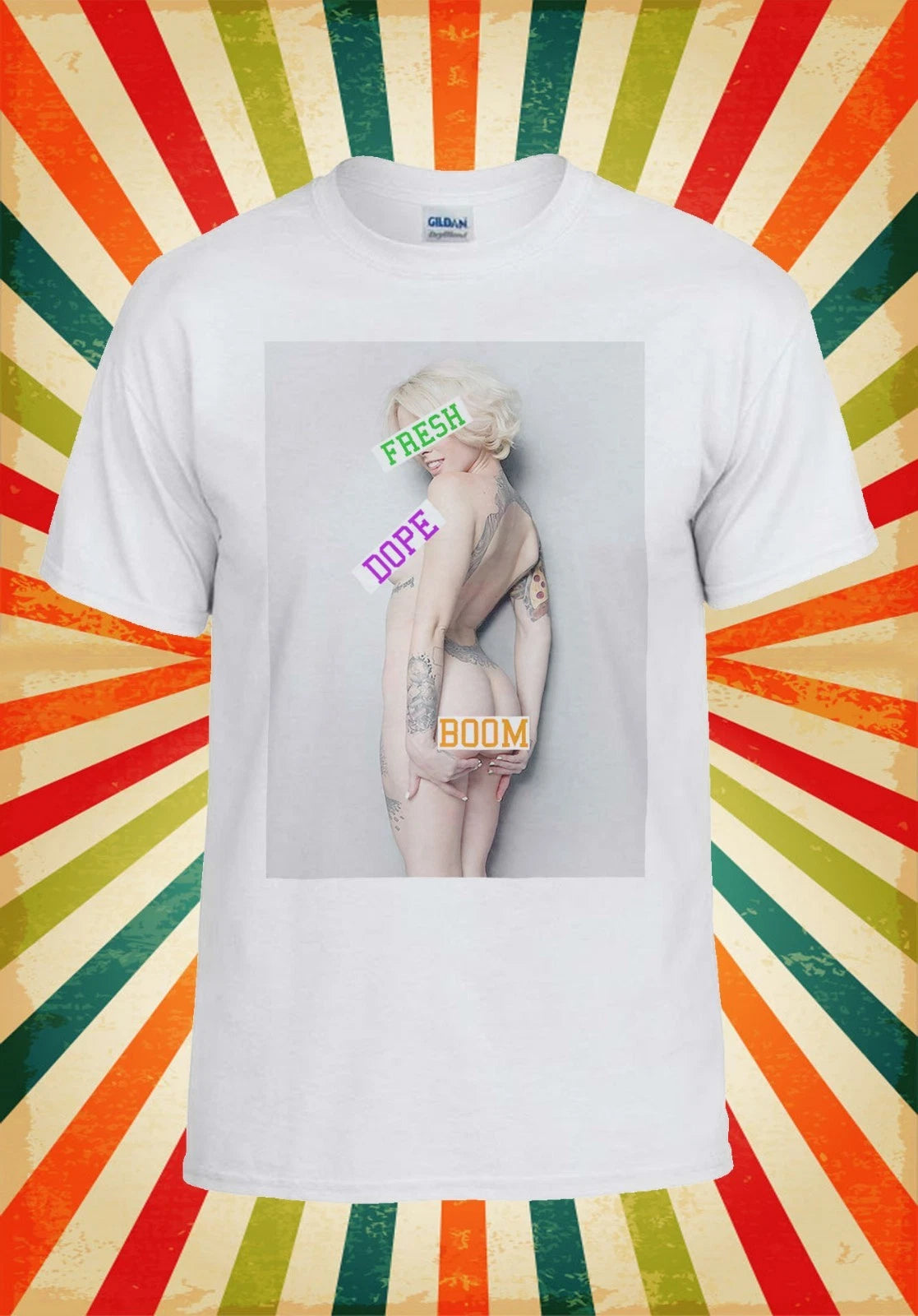 Sexy Naked Fresh Girl Tattoo Novelty Men Women Vest Tank Top Unisex T Shirt 1298