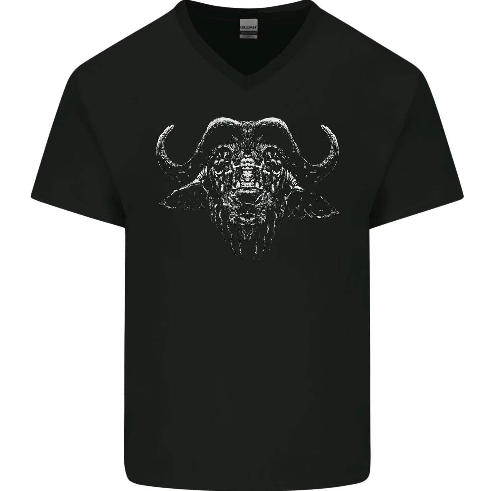 A Buffalo Mens V-Neck Cotton T-Shirt