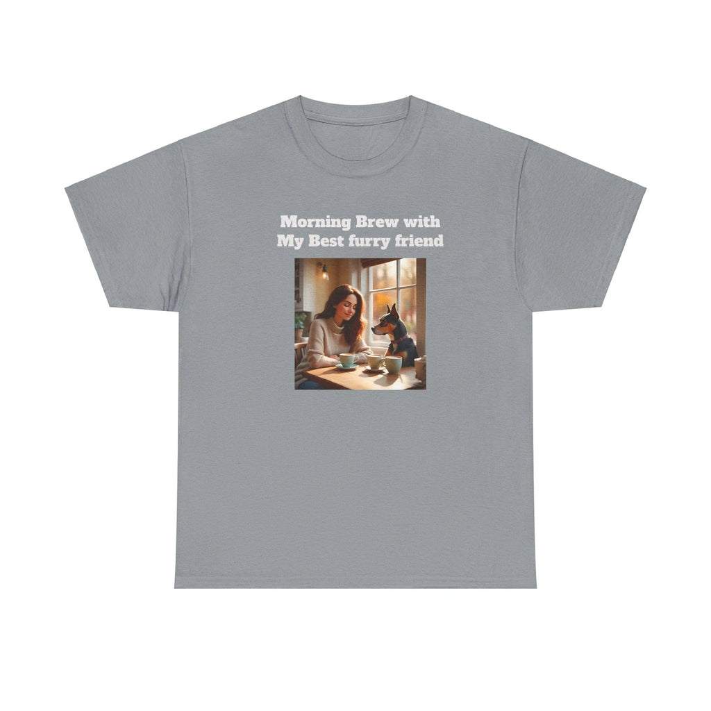 Coffee Lovers T-Shirt - Women with Dog Design