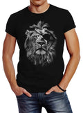 Cool men's T-Shirt lion print print motif slim fit Neverless ®