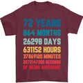 72nd Birthday 72 Year Old Mens T-Shirt 100% Cotton