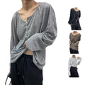 Basic Lightweight Tops Casual Style Lightweight Material Simple Design